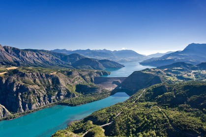 Lac de Serre-Ponçon, Le Barrage et le bassin de compensation, Espinasse,