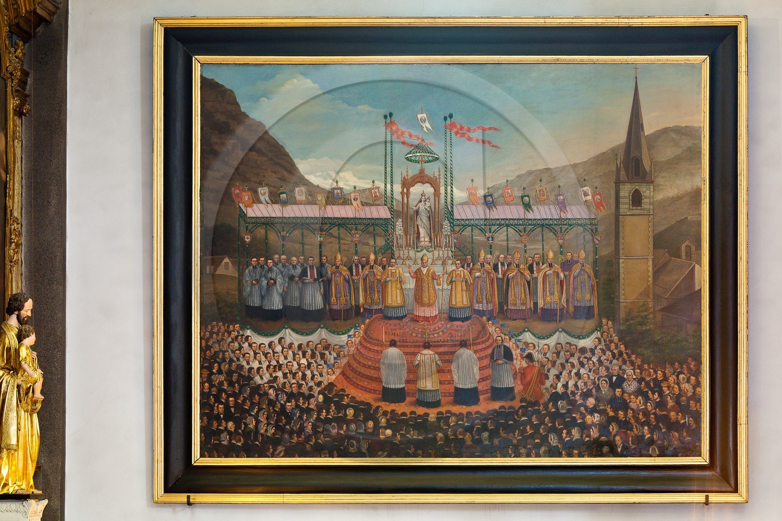 Sanctuaire de Notre-Dame du Laus, tableau de la cérémonie du couronnement du 23 mai 1855
