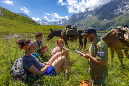 Trek famille avec animaux de bats