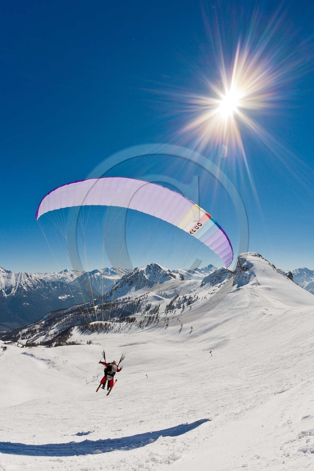 Sommet de Serre-Chevalier, baptême parapente bi-place