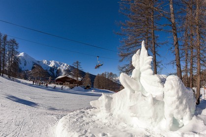Les Orres, sculpture sur neige et glace