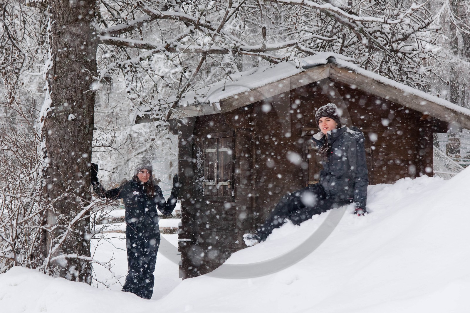 Hiver, randonnée balade sous la neige