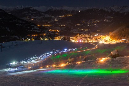 Station de ski de Réallon, course de ski alpinisme nocturne Laetitia Roux