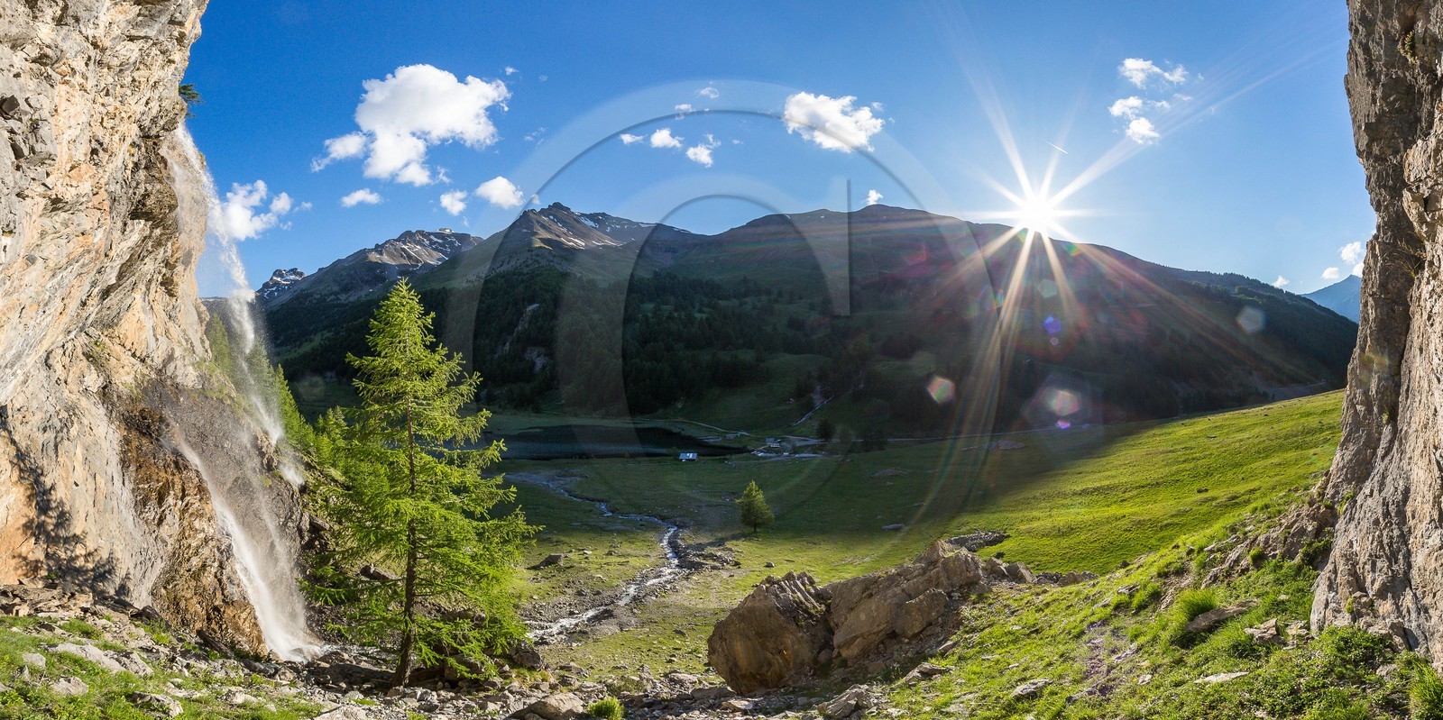 Jausiers, Lac des Sagnes, cascade du Pisson