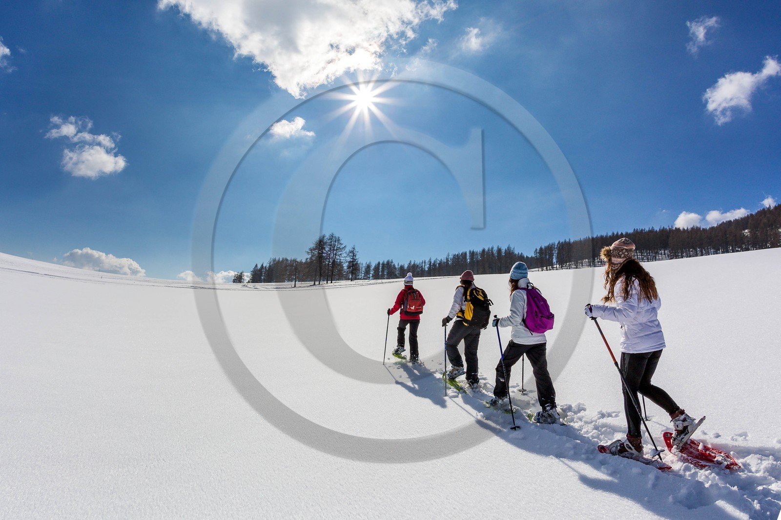 vallée de l'Ubaye, randonnée en raquettes à neige