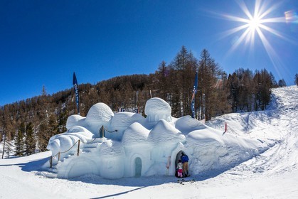 Les Orres, sculpture sur neige