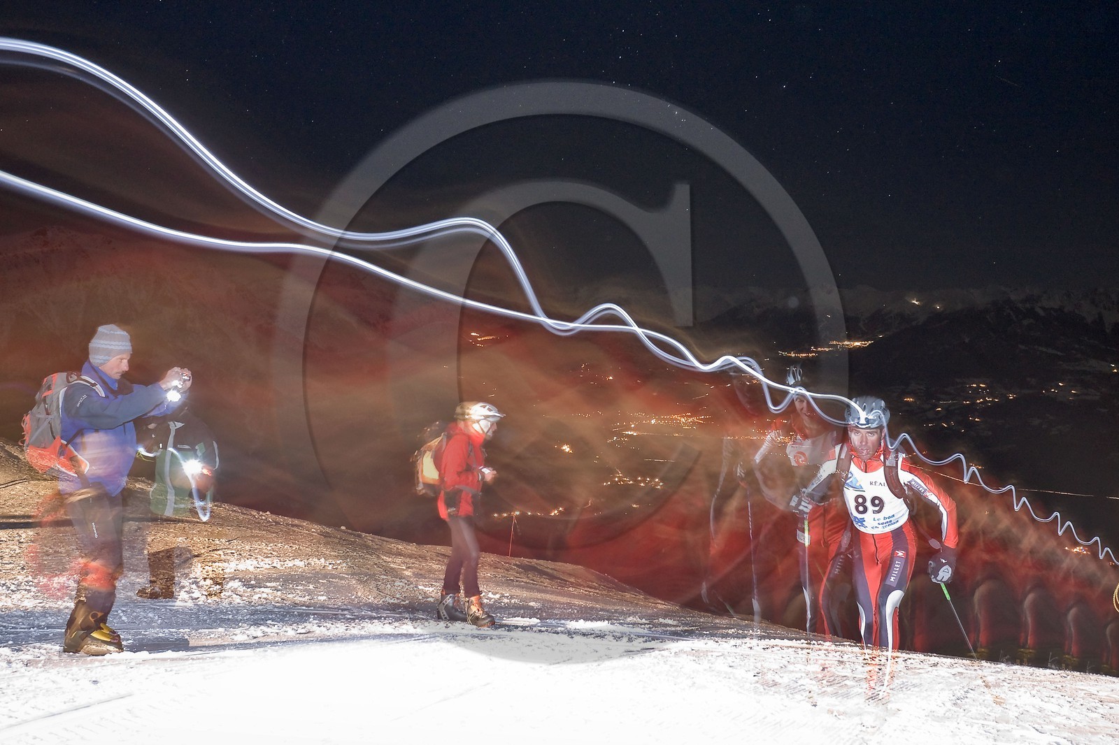 Station de ski de Réallon, course de ski alpinisme nocturne Laetitia Roux