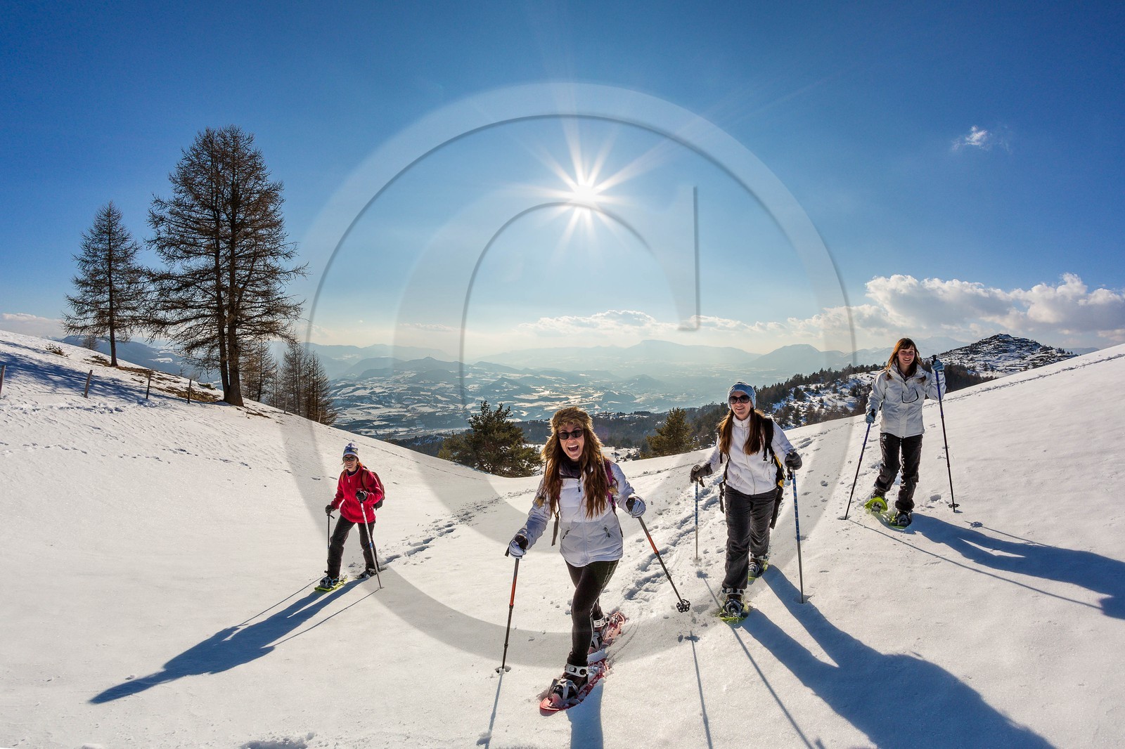 Ancelle, col de Moissière, randonnée à raquettes à neige