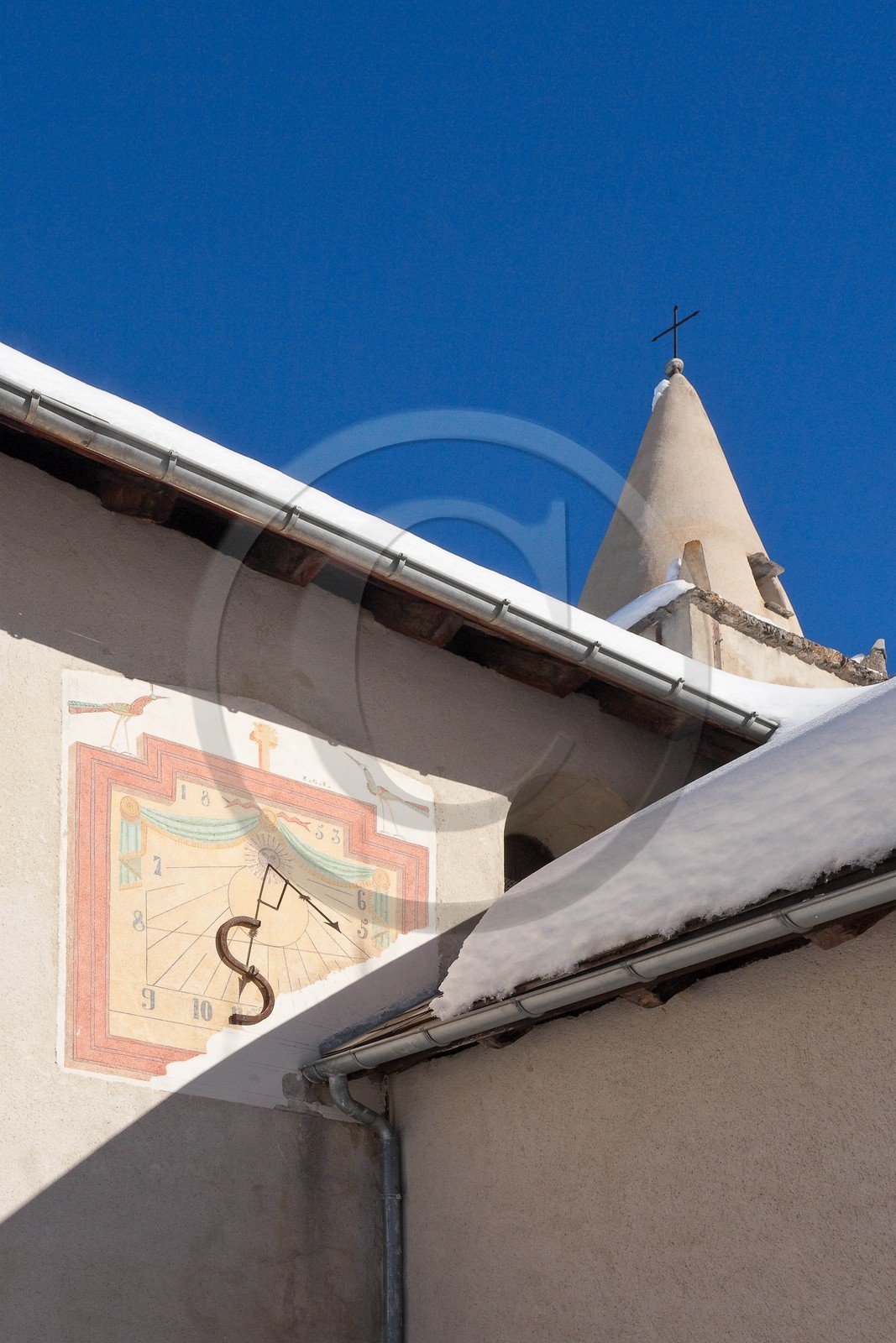 Les Orres, Le Mélezet, cadran solaire de l'église Notre-Dame d