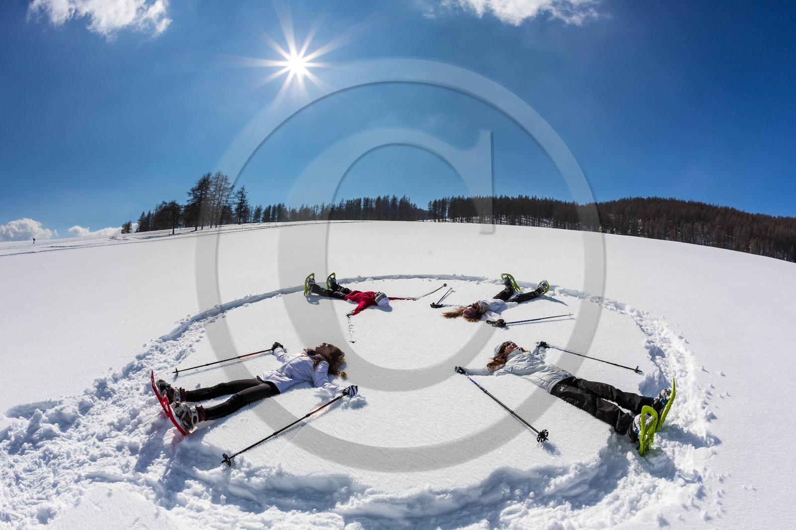 vallée de l'Ubaye, randonnée en raquettes à neige