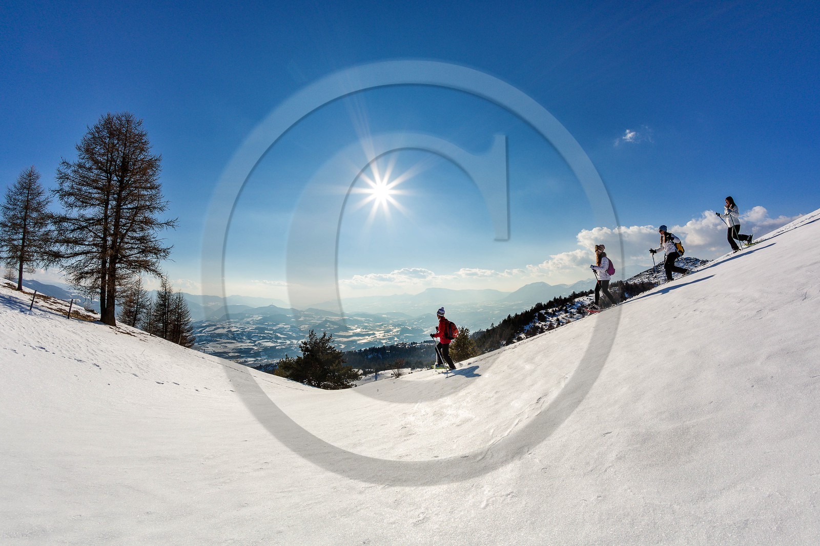 Ancelle, col de Moissière, randonnée à raquettes à neige