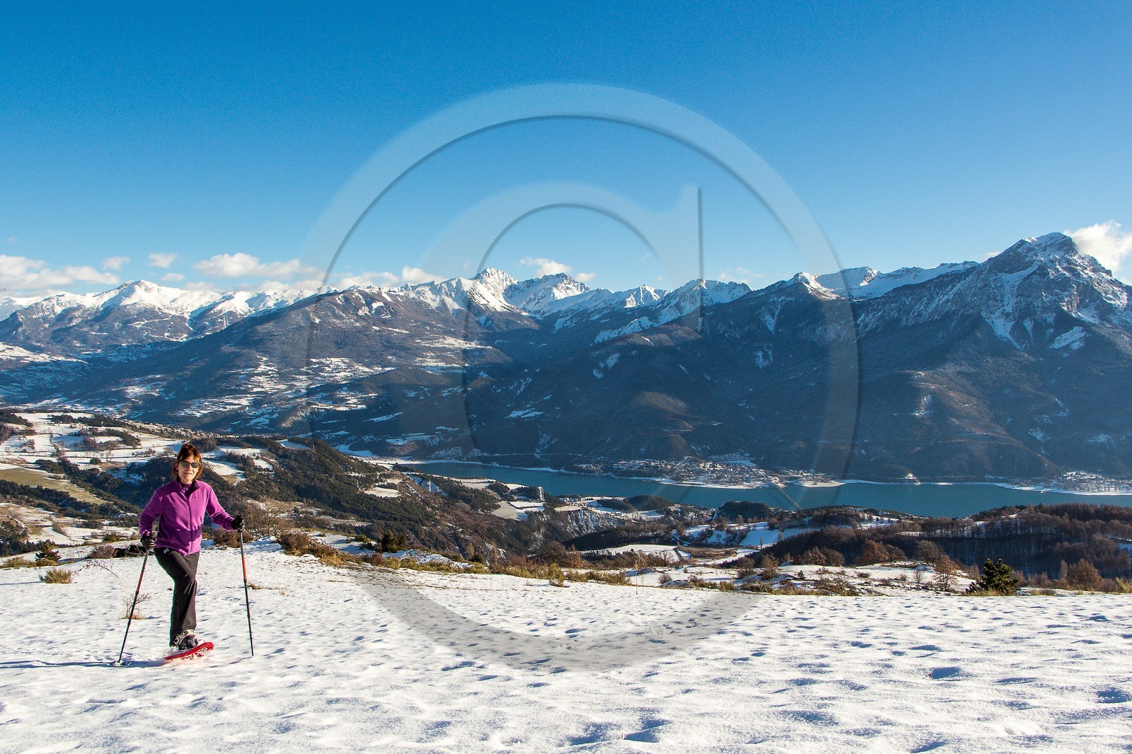Pays de Serre-Ponçon, Réallon, randonnée en raquettes à neige