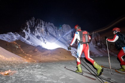 Station de ski de Réallon, course de ski alpinisme nocturne Laetitia Roux