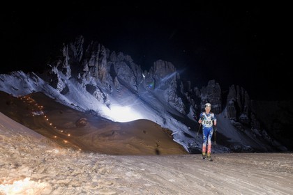 Station de ski de Réallon, course de ski alpinisme nocturne Laetitia Roux