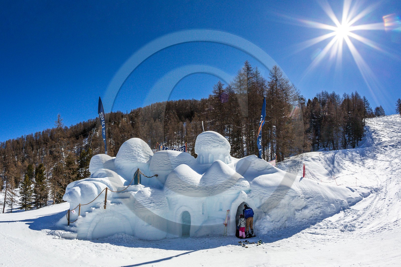 Les Orres, sculpture sur neige