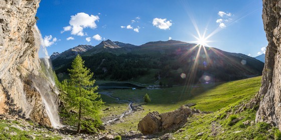 Jausiers, Lac des Sagnes, cascade du Pisson