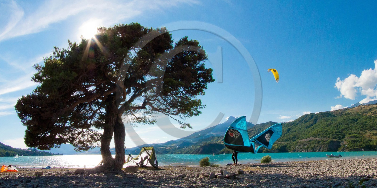 Lac de Serre-Ponçon, plage du villege des Crots, Crots Beach, h