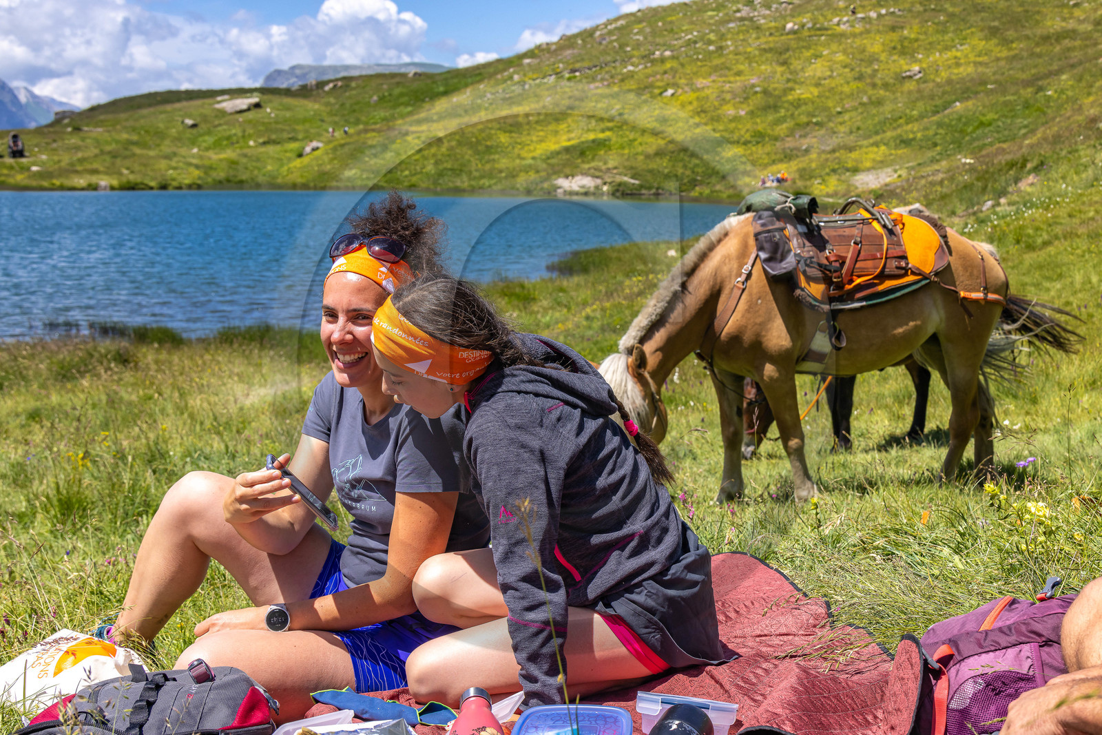 Trek famille avec animaux de bats