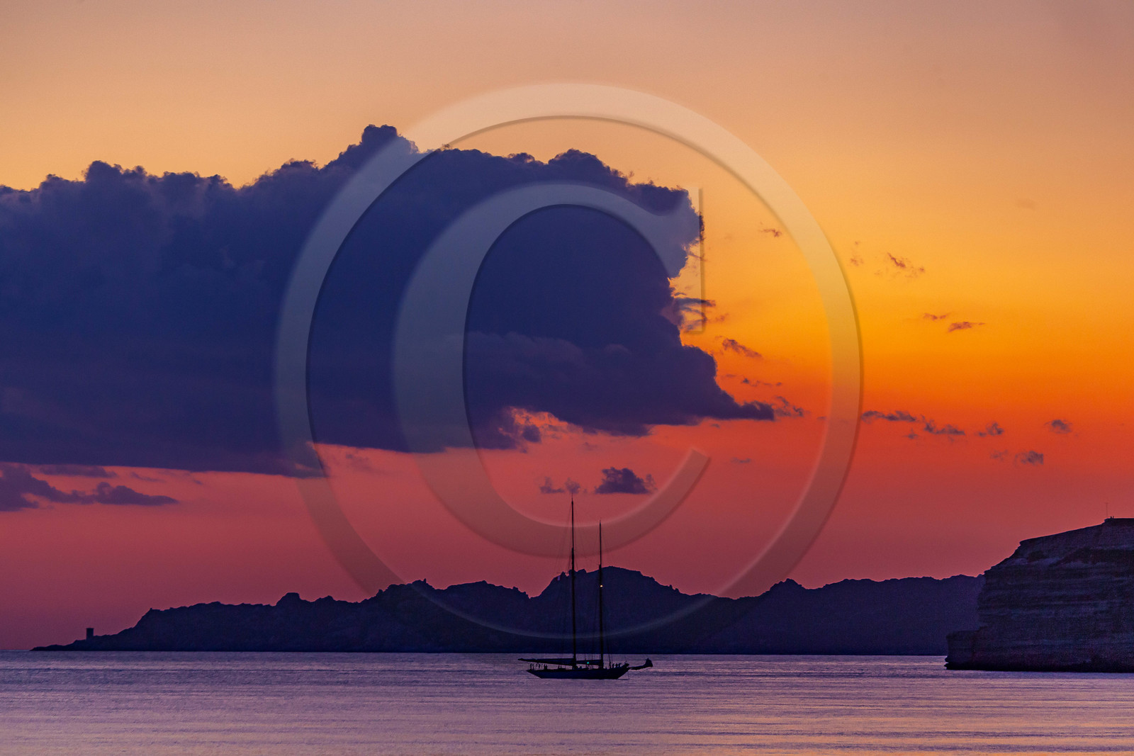 Coucher de soleil sur Bonifacio