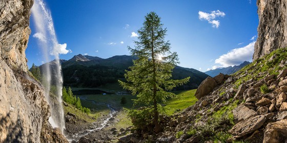 Jausiers, Lac des Sagnes, cascade du Pisson