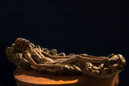 Christ au tombeau, bois polychrome
