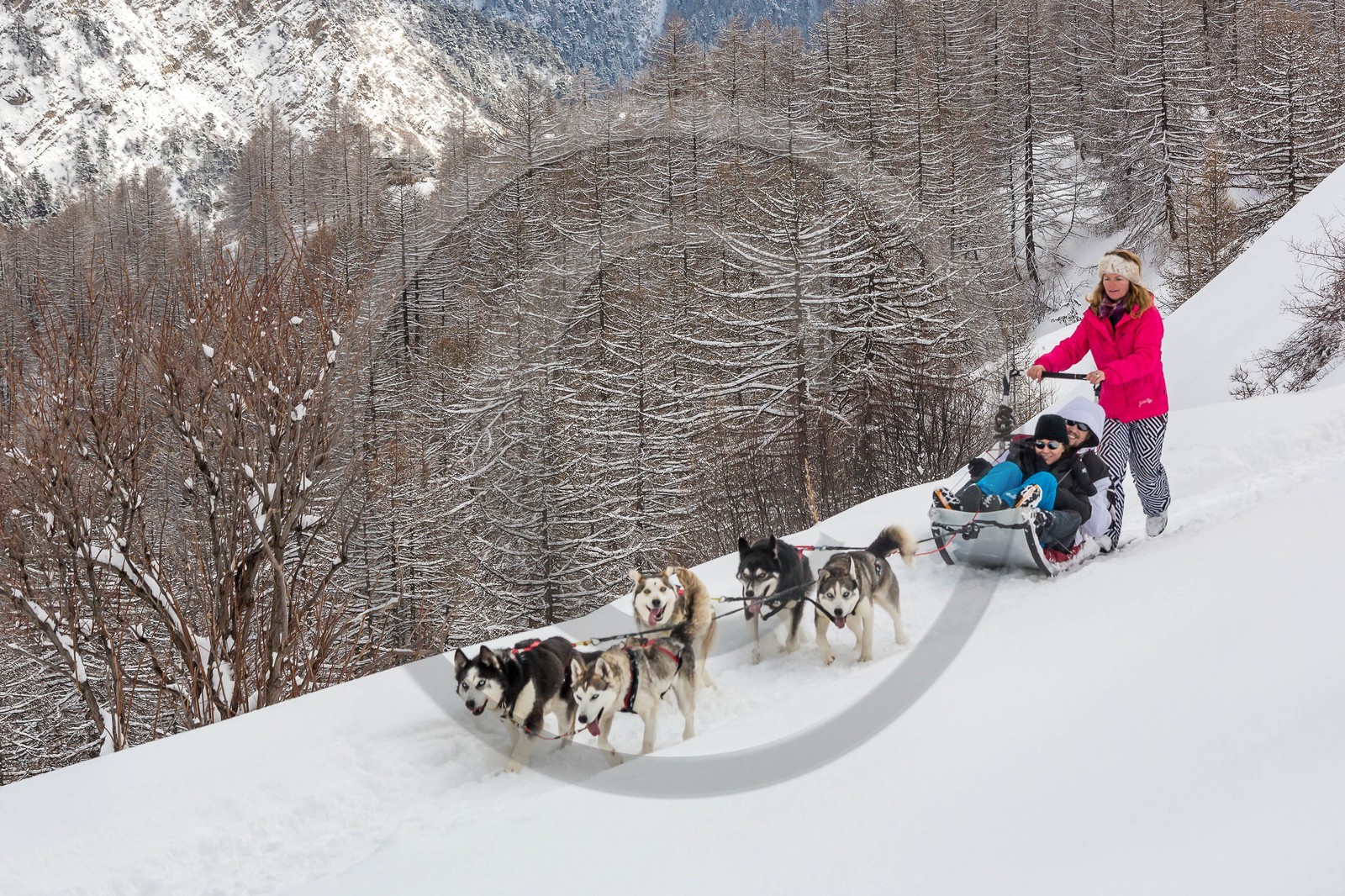 La Condamine-Châtelard, Sainte-Anne la Condamine, Coralie Bonnerot et ses chiens de traineau