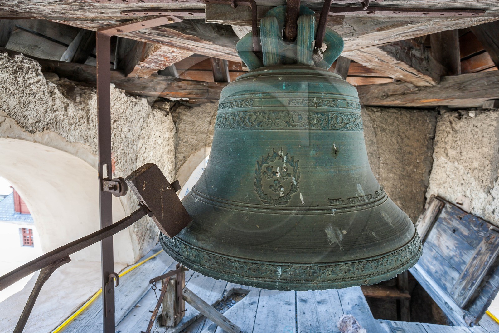 Mont-Dauphin, fortifications Vauban, la cloche du pavillon de l'horloge