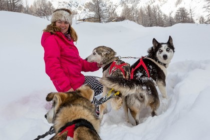 La Condamine-Châtelard, Sainte-Anne la Condamine, Coralie Bonnerot et ses chiens de traineau