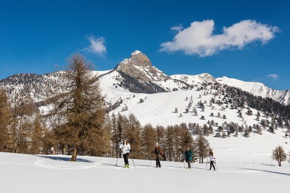 Ancelle, col de Moissière, randonnée à raquettes à neige