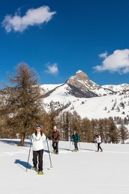 Ancelle, col de Moissière, randonnée à raquettes à neige