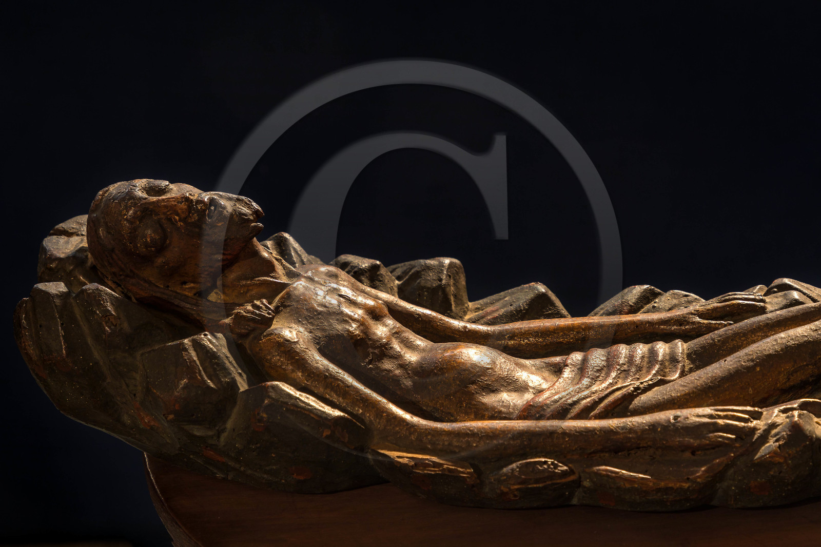 Christ au tombeau, bois polychrome