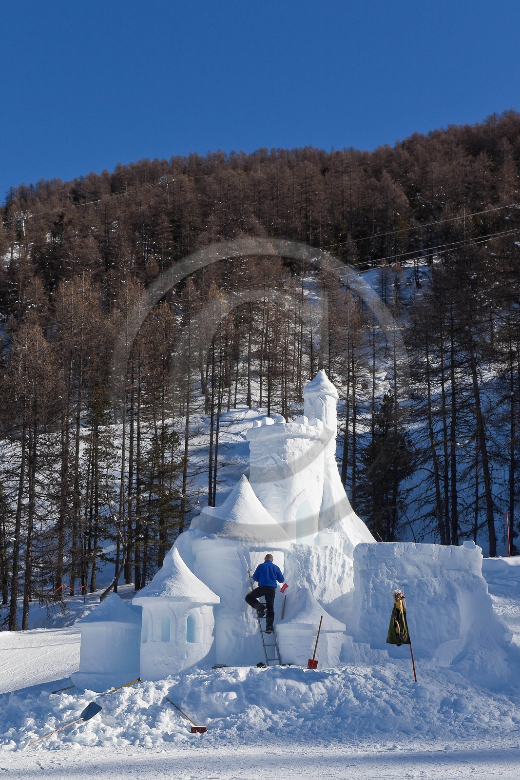 Les Orres, sculpture sur neige et glace