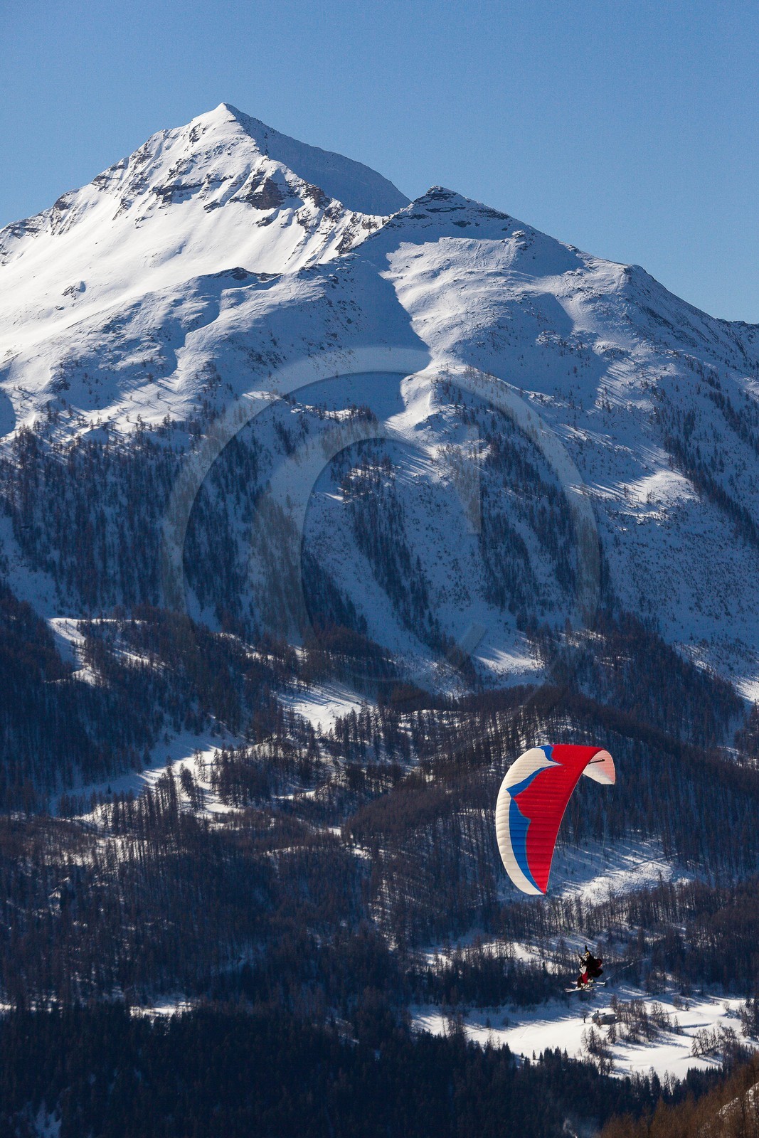 Station de ski d'Orcières 1850, parapente bi-place