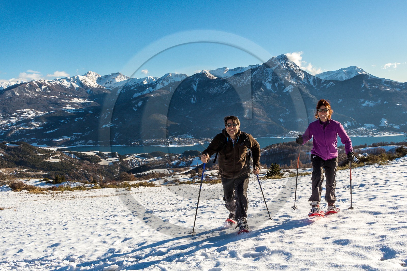 Pays de Serre-Ponçon, Réallon, randonnée en raquettes à neige
