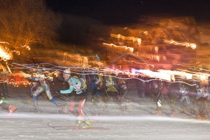 Station de ski de Réallon, course de ski alpinisme nocturne Laetitia Roux