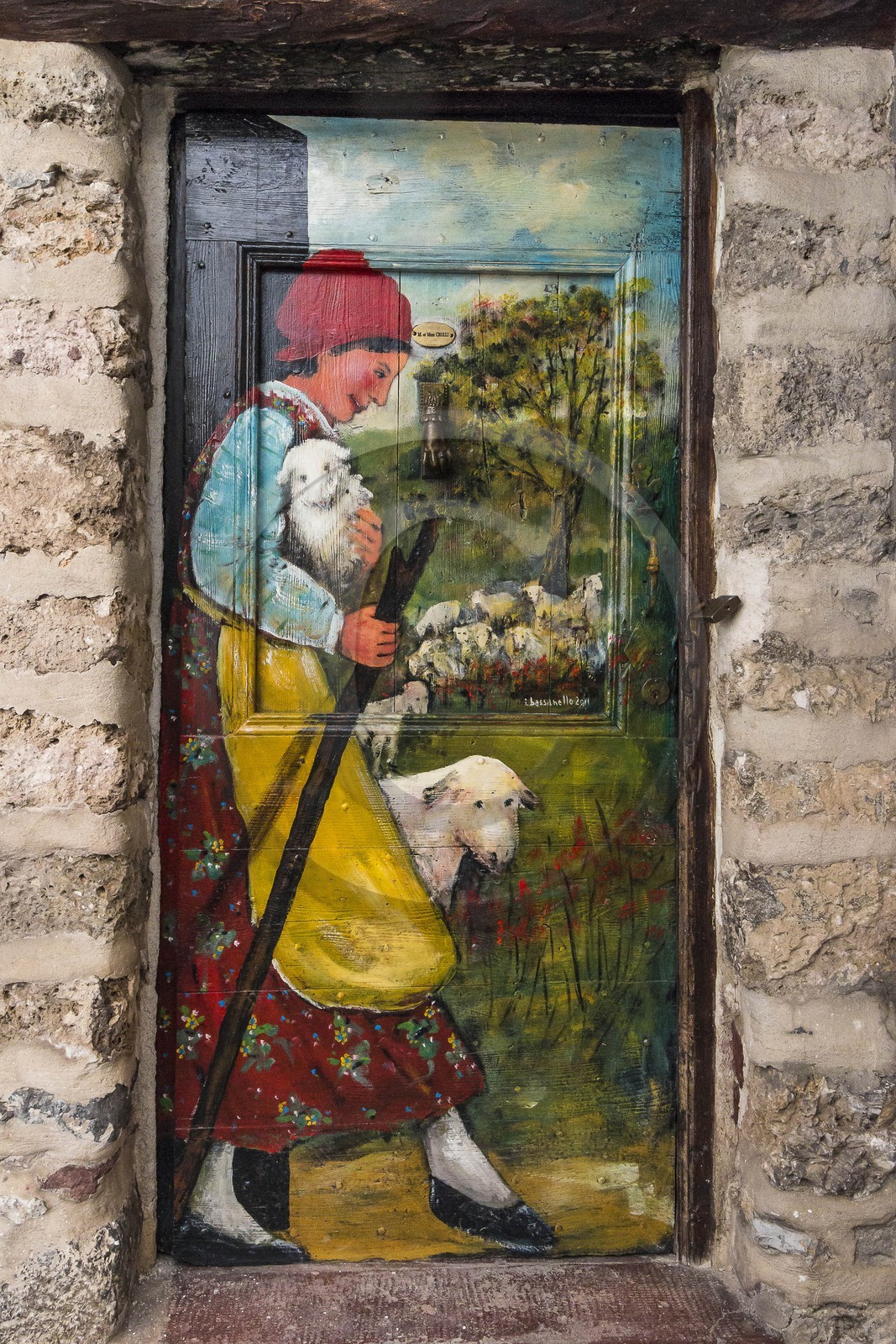 Vallée de la Tinée, Roubion, portes peintes