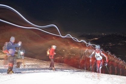 Station de ski de Réallon, course de ski alpinisme nocturne Laetitia Roux