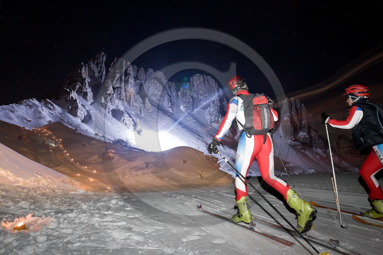 Station de ski de Réallon, course de ski alpinisme nocturne Laetitia Roux