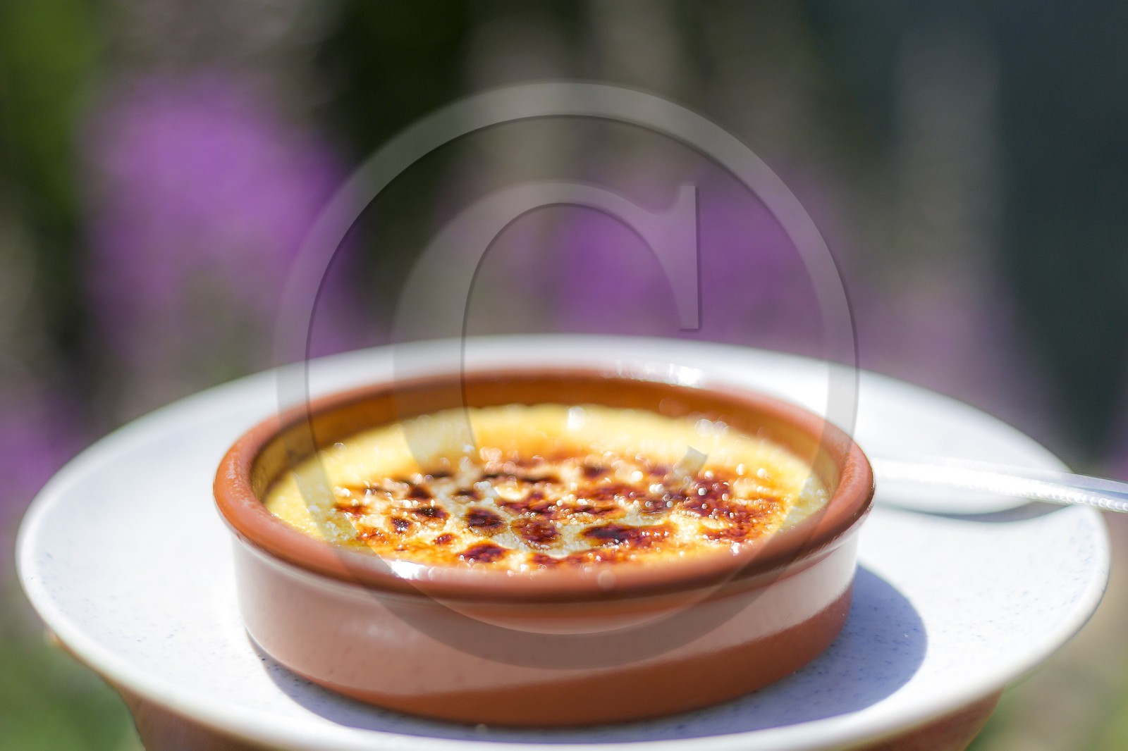 Gîte Auberge de l'Eau Blanche, Crème brulée à la reine des prés