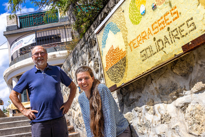 Les Terrasses solidaires, Luc Marchello et Marjolaine Bert , administrateurs des Terrasses solidaires