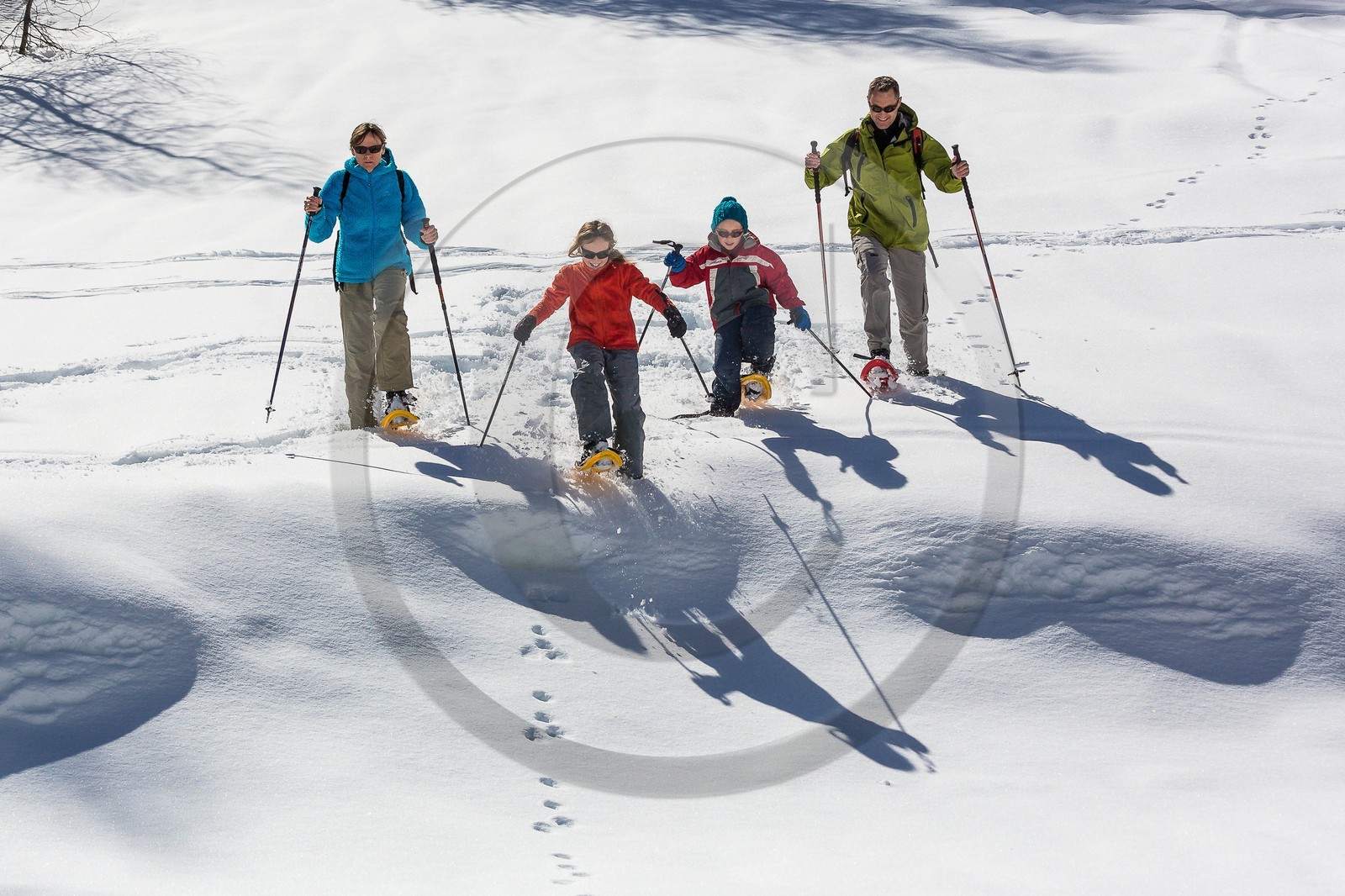 Crévoux, randonnée famille en raquettes à neige