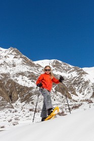 Crévoux, randonnée famille en raquettes à neige