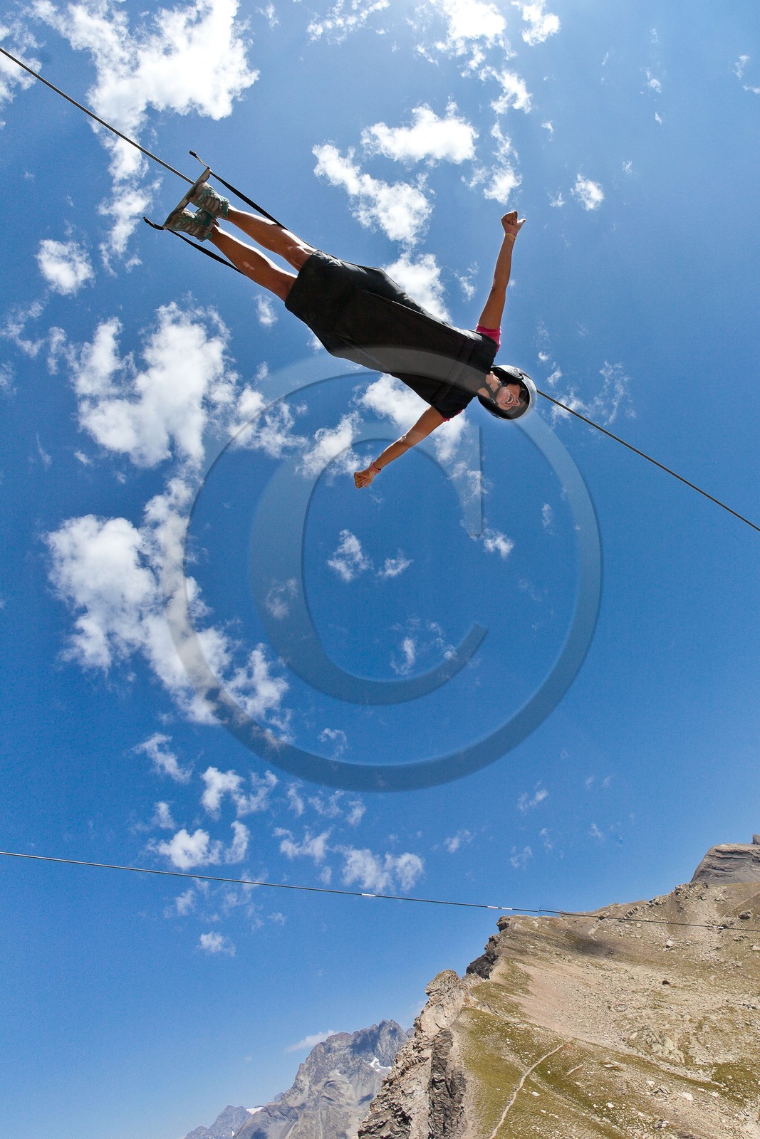 Orcières 1850, La plus grande tyrolienne d'Europe, Le «Roll Air Câble»