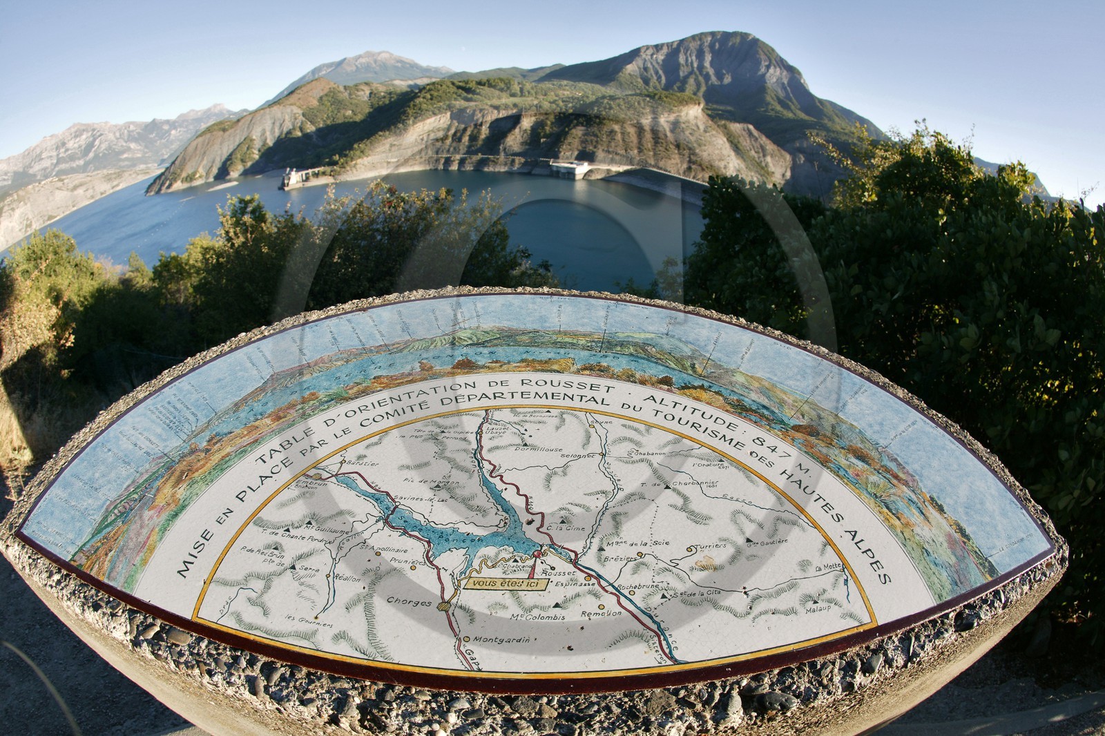 Barrage de Serre-Ponçon, table d'orientation