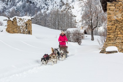 La Condamine-Châtelard, Sainte-Anne la Condamine, Coralie Bonnerot et ses chiens de traineau