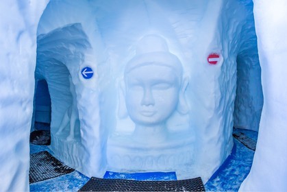 Les Orres, sculpture sur neige