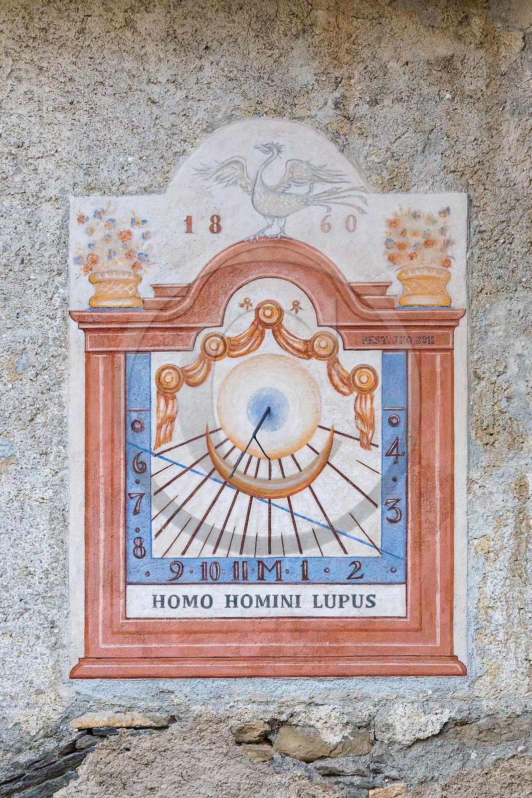 Saint-Paul-sur-Ubaye, village de La Barge, cadran solaire Martello-Degas