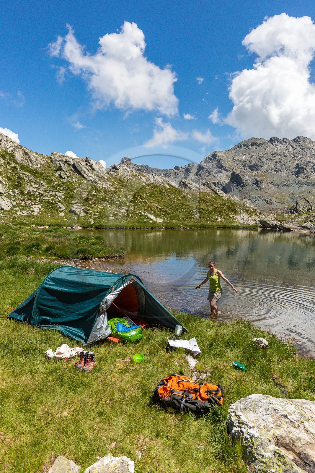 Saint-Paul-sur-Ubaye, Maljasset, col du Longet, Lac Bes inférieur