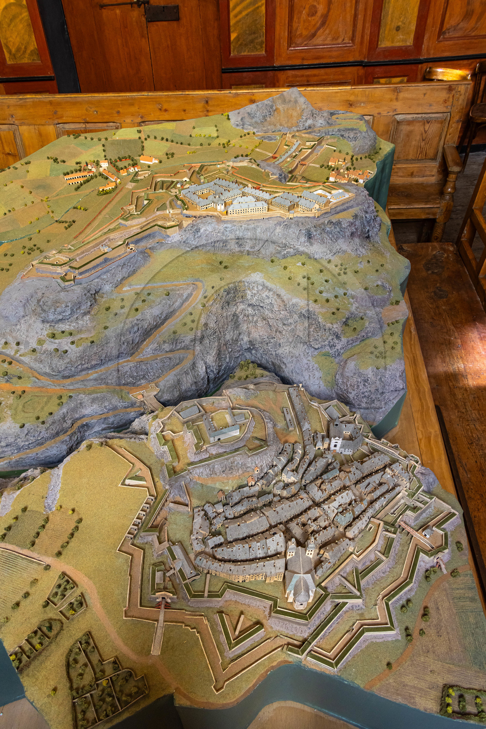 Copie du plan-relief de Briançon conservée dans la salle d’audience de l’ancien tribunal