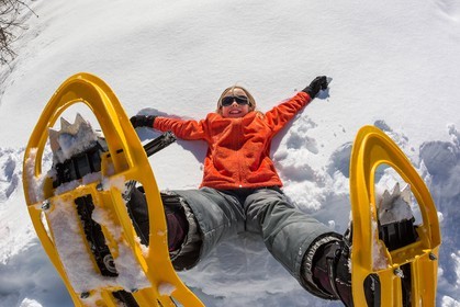 Crévoux, randonnée famille en raquettes à neige